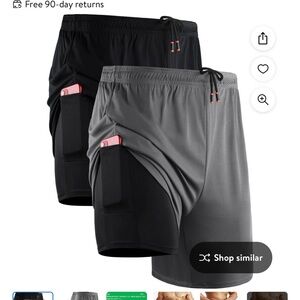 Dry Fit Workout Shorts with Liner 2 pack (2XL)- NEW in package